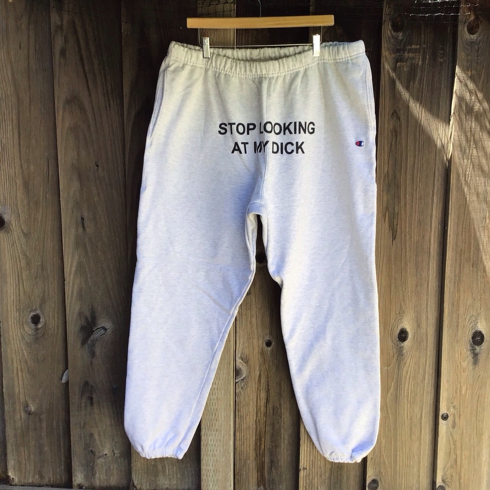 Pizza Slime Champion Stop Looking At My  Sweatpants XXL Graphic Made USA Joggers